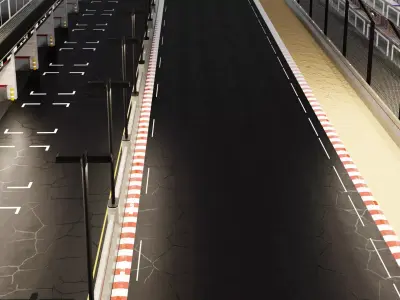 Generic Race Track  Low-poly 3D model