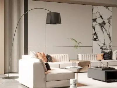 Modern living room 3D model  3D model