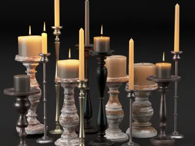 candlestick full set 3D model