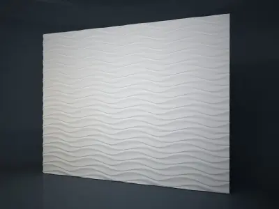 03 WAVES PATTERN WALL 3D model