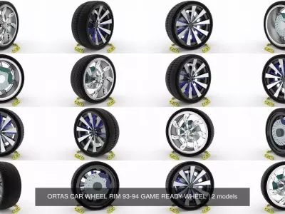 ORTAS CAR WHEEL RIM 93-94 GAME READY WHEEL 3D Model Pack