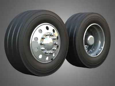 Twin Truck Wheels and Tires TWT3 3D print model