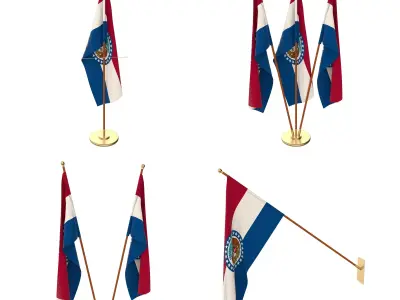 Missouri Flag Pack 3D model