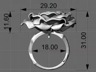 ring rose 3D print model purchase