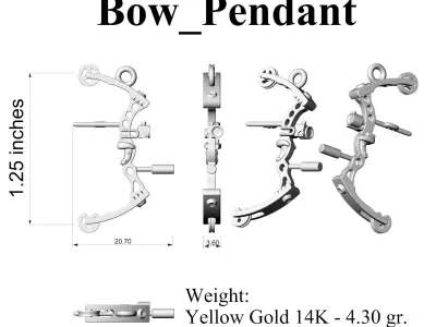 Sport Bow Pendant 3D print model
