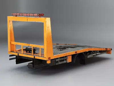 Aged Car Transporter Flatbed Tow Truck Body Low-poly 3D model