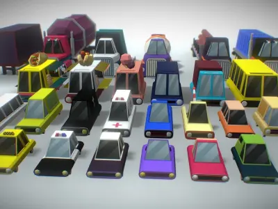 Vehicles Low Poly Pack Low-poly 3D model