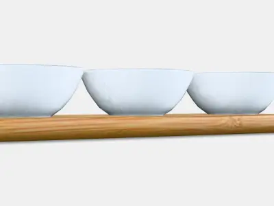 TYNGDLOS tray  3 bowls Low-poly 3D model