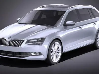 Skoda Superb Kombi 2017 VRAY 3D model