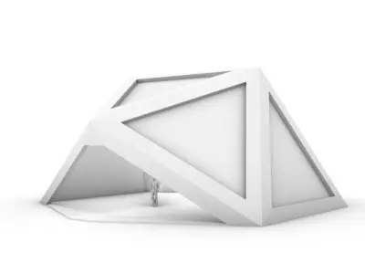 Geodesic Dome Structure with Frame and Glass Panels 3D model