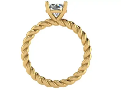 Rope shank solitare ring  3D print model
