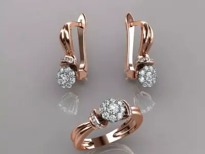 Ring and Earrings 72 3D print model