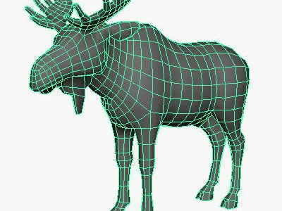 Low Poly Moose Low-poly 3D model