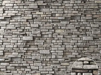 Wall stone brick 3D model