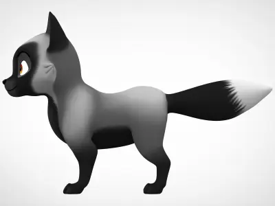 Silver Fox Low-poly 3D model