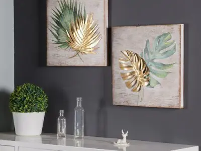 2 Piece Leaf Wall Decor Set 3D model