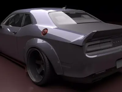 wide body dodge challenger srt 3D model