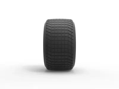 Wheel of Vintage Dirt race car V4 Scale 1 to 25 3D print model