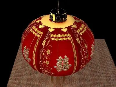 Chinese red lantern 3D model 36