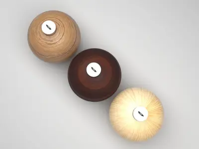 Wooden Christmas Balls Set 3D model
