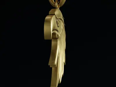 Eagle Stylized Pendant Coin Amulet Necklace 3D print model