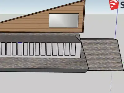 Small Modern House Free low-poly 3D model