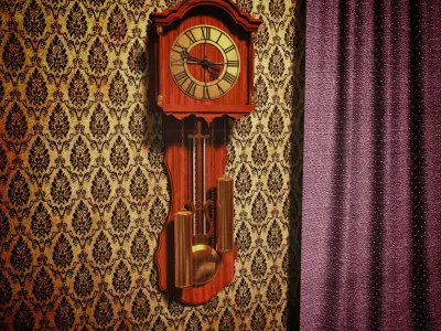 Antique wall clock 3D model purchase