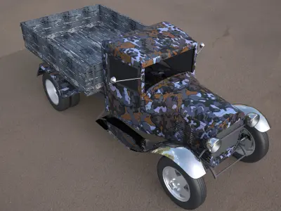  gaz-aa vintage van vehicle truck 3D model