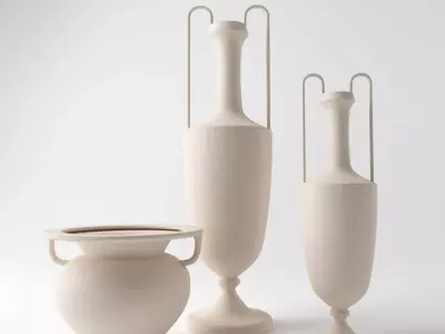 Classic vases Low-poly 3D model