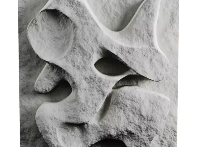 Bas-relief abstraction Low-poly 3D model