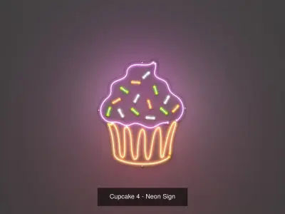 Cupcakes Pack - Neon Signs 3D Model Collection
