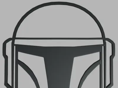 Mandalorian Wall Silhouette 01 3D print model