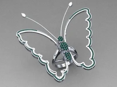 butterfly halo ring 3D print model