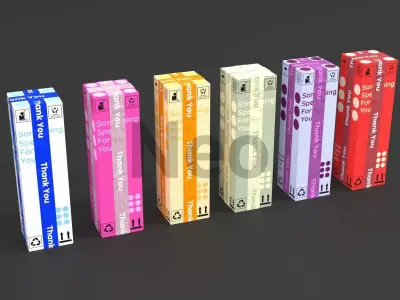 Tall Cardboard Boxes - Cardboard Packages 3D Model Low-poly 3D model