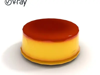 Caramel Flan Dessert Sculpture model pack Low-poly 3D model