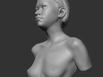 HD girl bust M 3D print model 3D print model