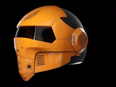 Helmet Scifi Low Poly PBR Low-poly 3D model