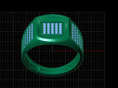 Print Ready STL 3DM  Gents Rings Diamond Men Ring  3D print model 206