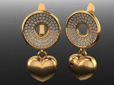 Heart earrings 3D print model