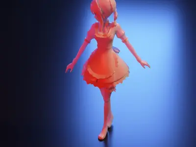 anime girl 3D print model