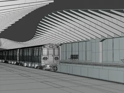 Chicago metro station 3D model