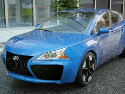 Generic 5-door electric car v9 Low-poly 3D model