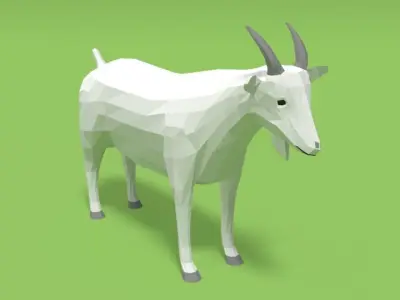 Low Poly Cartoon Goat Low-poly 3D model
