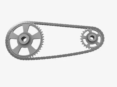 Chain gear  Low-poly 3D model