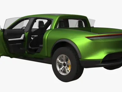 Porsche Taycan Pick-Up Truck Concept green 3D model