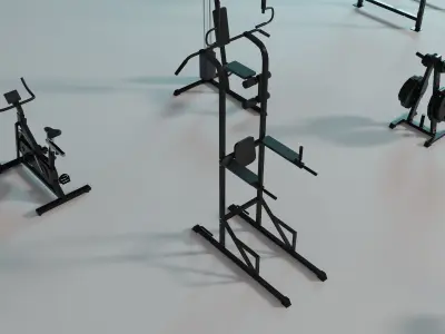 Gym Equipment Collection - Full Set 3D model