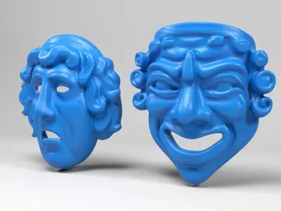 Greek masks 2 3D print model