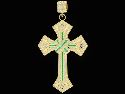 Luxury Diamond Cross Pendant Jewelry 3D Model 3357 3D print model