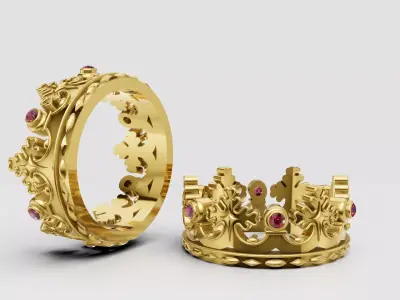 crown ring dseign 3D printable model  3D print model