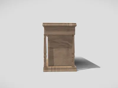 Contemporary bar counter in natural wood aged color 3D model